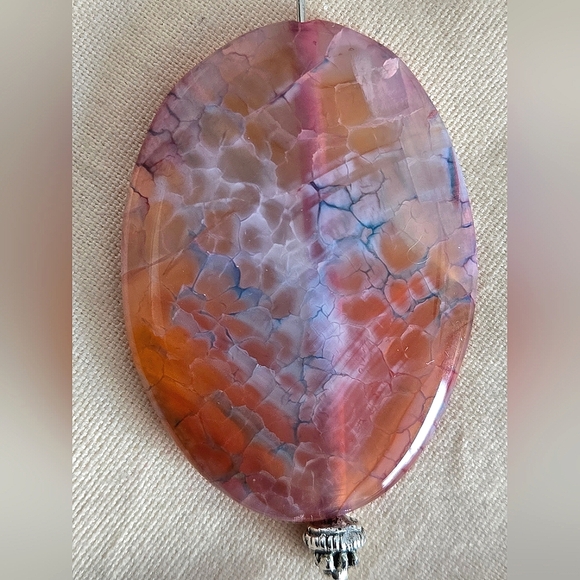 Multicolor Dragon Agate Stone Pendant Bead - Picture 1 of 6